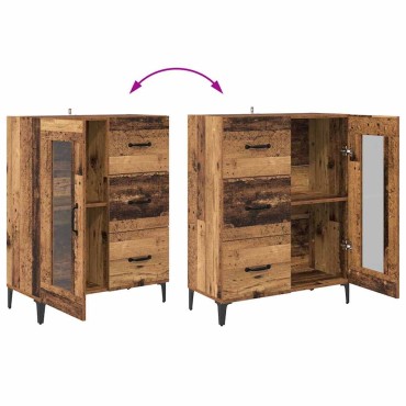Highboard Επιτοίχιο Παλιό Ξύλο 69,5x34x180cm Επεξεργασμένο ξύλο 1 τεμ.