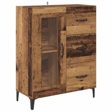 Highboard Επιτοίχιο Παλιό Ξύλο 69,5x34x180cm Επεξεργασμένο ξύλο 1 τεμ.