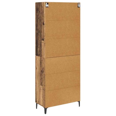 Highboard Επιτοίχιο Παλιό Ξύλο 69,5x34x180cm Επεξεργασμένο ξύλο 1 τεμ.