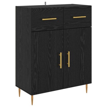 vidaXL Highboard Μαύρη Οξυά 69,5x34x180cm Επεξεργασμένο Ξύλο 1 τεμ.