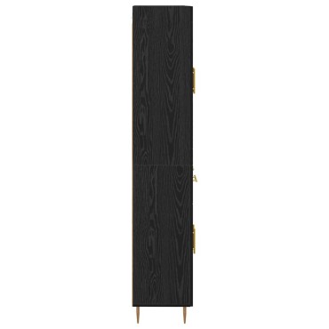 vidaXL Highboard Μαύρη Οξυά 69,5x34x180cm Επεξεργασμένο Ξύλο 1 τεμ.