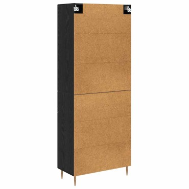 vidaXL Highboard Μαύρη Οξυά 69,5x34x180cm Επεξεργασμένο Ξύλο 1 τεμ.