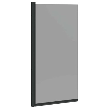 vidaXL Οθόνη ντους μπάνιου Μαύρο 68 x 130 εκ Θραυστό γυαλί