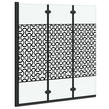 vidaXL Καλυμμα Ντους Μαύρο και Διαφανές 130 x 130 cm σκληρυμένο γυαλί