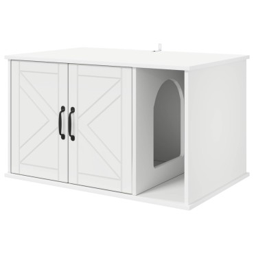 vidaXL Σπίτι Γάτας Λευκό 85 x 55 x 50,5 εκ. Επεξεργασμένο Ξύλο