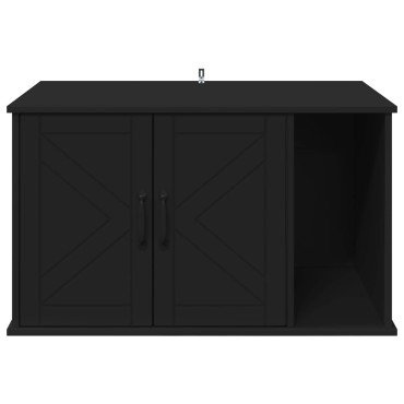 vidaXL Σπίτι Γάτας Μαύρο 85 x 55 x 50,5 εκ. Επεξεργασμένο Ξύλο