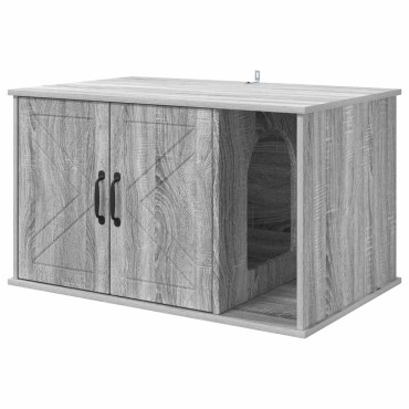 vidaXL Σπίτι Γάτας Γκρίζο Σονομα 85 x 55 x 50,5 εκ. Επεξεργασμένο Ξύλο
