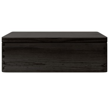vidaXL Ξύλινο κουτί με καπάκι και λαβές Μαύρο 40x30x13cm