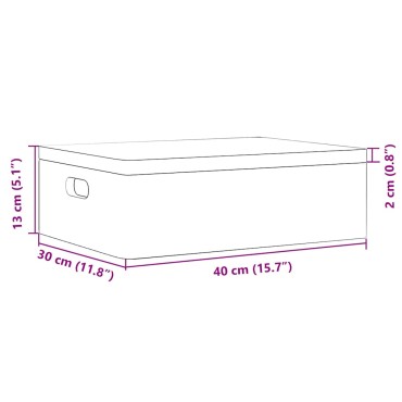 vidaXL Ξύλινο κουτί με καπάκι και λαβές Μαύρο 40x30x13cm