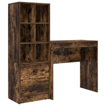 vidaXL Γραφείο Καπνιστό Δρύς 125,5x40x127cm 2 τμχ. 1 τεμ.