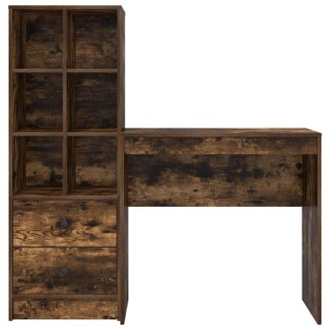 vidaXL Γραφείο Καπνιστό Δρύς 125,5x40x127cm 2 τμχ. 1 τεμ.