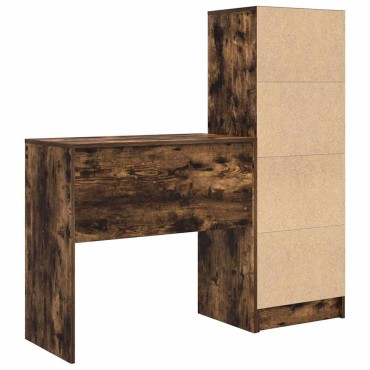 vidaXL Γραφείο Καπνιστό Δρύς 125,5x40x127cm 2 τμχ. 1 τεμ.