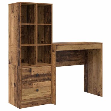 vidaXL Γραφείο Παλιό ξύλο 125,5x40x127cm 2 τμχ. 1 τεμ.