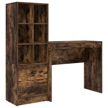 vidaXL Γραφείο Καπνιστό Δρύς 135,5x40x127cm 2 τμχ. 1 τεμ.