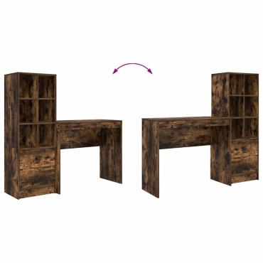 vidaXL Γραφείο Καπνιστό Δρύς 135,5x40x127cm 2 τμχ. 1 τεμ.
