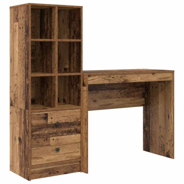 vidaXL Γραφείο Παλιό ξύλο 135,5x40x127cm 2 τμχ. 1 τεμ.