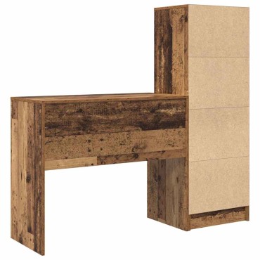 vidaXL Γραφείο Παλιό ξύλο 135,5x40x127cm 2 τμχ. 1 τεμ.