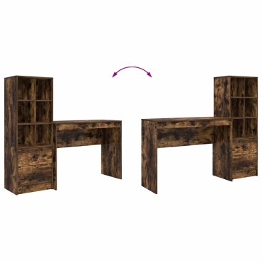 vidaXL Γραφείο Καπνιστό Δρύς 145,5x40x127cm 2 τμχ. 1 τεμ.