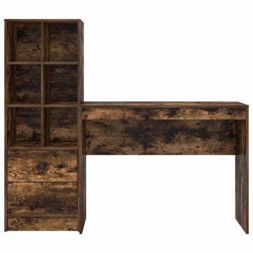vidaXL Γραφείο Καπνιστό Δρύς 145,5x40x127cm 2 τμχ. 1 τεμ.