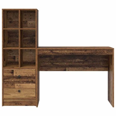 vidaXL Γραφείο Παλιό ξύλο 145,5x40x127cm 2 τμχ. 1 τεμ.