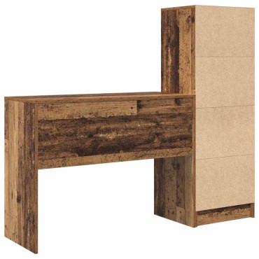 vidaXL Γραφείο Παλιό ξύλο 145,5x40x127cm 2 τμχ. 1 τεμ.