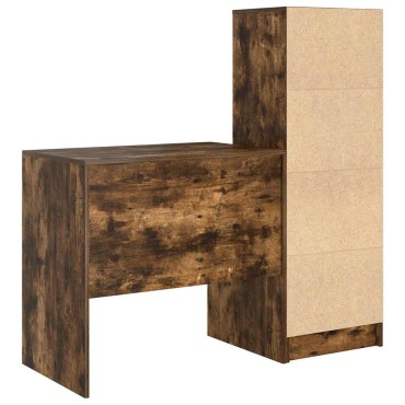 vidaXL Γραφείο Καπνιστό Δρύς 125,5x50x127cm 2 τμχ. 1 τεμ.