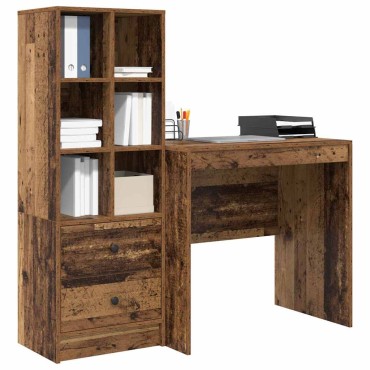 vidaXL Γραφείο Παλιό ξύλο 125,5x50x127cm 2 τμχ. 1 τεμ.