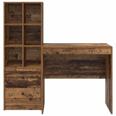vidaXL Γραφείο Παλιό ξύλο 125,5x50x127cm 2 τμχ. 1 τεμ.