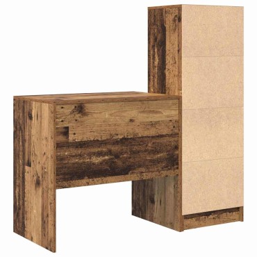 vidaXL Γραφείο Παλιό ξύλο 125,5x50x127cm 2 τμχ. 1 τεμ.