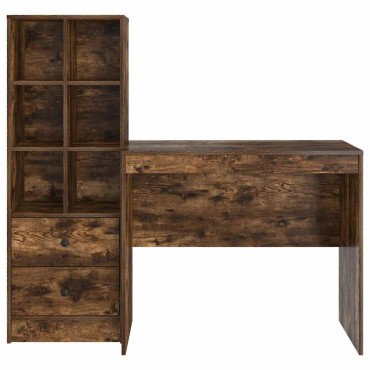 vidaXL Γραφείο Καπνιστό Δρύς 135,5x50x127cm 2 τμχ. 1 τεμ.