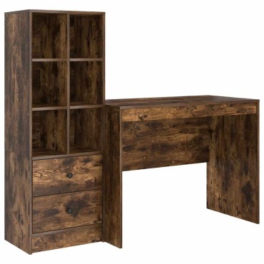 vidaXL Γραφείο Καπνιστό Δρύς 145.5x50x127cm 2 τμχ. 1 τεμ.