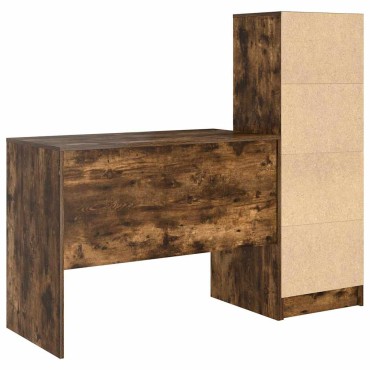 vidaXL Γραφείο Καπνιστό Δρύς 145.5x50x127cm 2 τμχ. 1 τεμ.