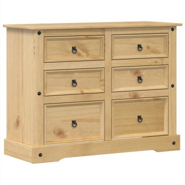 vidaXL Συρταριέρα Corona 112x48x91cm από Μασίφ Ξύλο Πεύκου