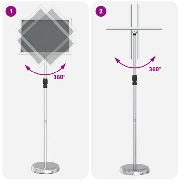 vidaXL Εκθεσιακές Οθόνες Ασημί 30 x 25 x 128 εκ Αλουμίνιο