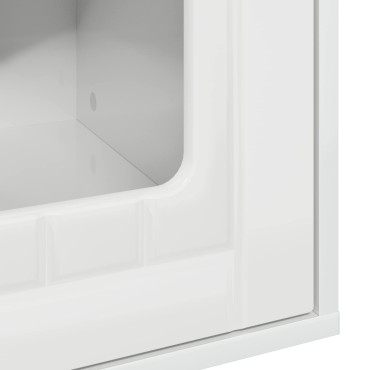 vidaXL Σπίτι Γάτας Λαμπερό Λευκό 53 x 52 x 62 εκ Επεξεργασμένο Ξύλο