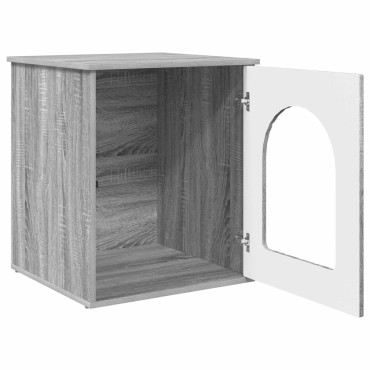 vidaXL Σπίτι Γάτας Γκρίζο Σονομα 53 x 52 x 62 εκ Επεξεργασμένο Ξύλο
