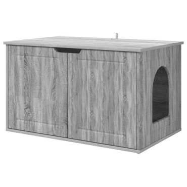 vidaXL Σπίτι Γάτας Γκρίζο Σονομα 85 x 55 x 50,5 εκ Επεξεργασμένο Ξύλο