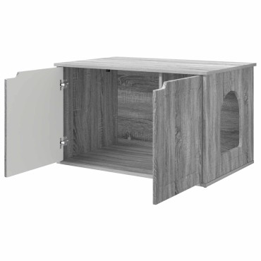 vidaXL Σπίτι Γάτας Γκρίζο Σονομα 85 x 55 x 50,5 εκ Επεξεργασμένο Ξύλο