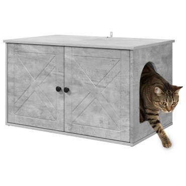 vidaXL Σπίτι Γάτας Σκυρόδεμα 85 x 55 x 50,5 εκ Επεξεργασμένο Ξύλο