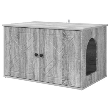 vidaXL Σπίτι Γάτας Γκρίζο Σονομα 85 x 55 x 50,5 εκ Επεξεργασμένο Ξύλο