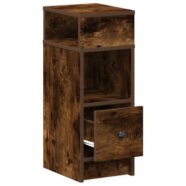 vidaXL Κομοδίνο με συρτάρι Καπνιστή Δρυς 25x31x66cm 1 τεμ.
