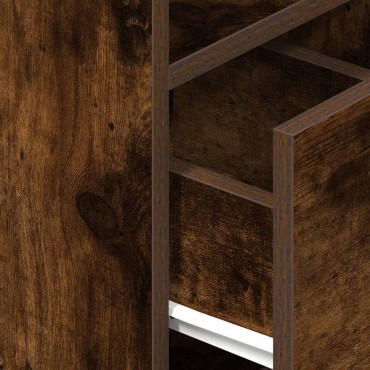 vidaXL Κομοδίνο με συρτάρι Καπνιστή Δρυς 25x31x66cm 1 τεμ.