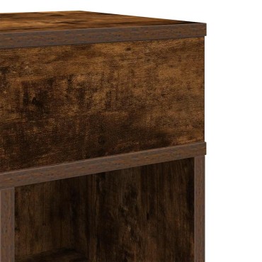 vidaXL Κομοδίνο με συρτάρι Καπνιστή Δρυς 25x31x66cm 1 τεμ.