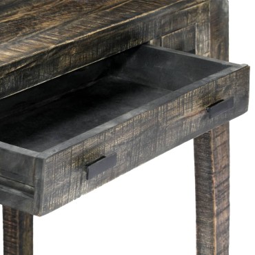 vidaXL Γραφείο Μαύρο 110x50x75cm από Μασίφ Ξύλο Μάνγκο 1 τεμ.