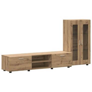 vidaXL Σετ επίπλου τηλεόρασης FLORIN 3 τμχ. Artisan Oak