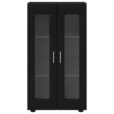 vidaXL Πλαϊνό γραφείο με ράφι με πόρτα FLORIN Μαύρο 55,5x29x100 εκ