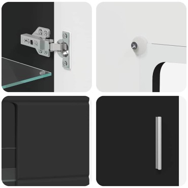 vidaXL Πλαϊνό γραφείο με ράφι με πόρτα FLORIN Μαύρο 55,5x29x100 εκ