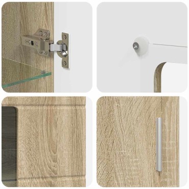 vidaXL Πλαϊνό γραφείο με ράφι FLORIN Δρύς Sonoma 55,5x29x100 εκ