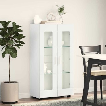 vidaXL Πλαϊνό γραφείο FLORIN 55,5x29x100cm Υψηλής γυαλάδας λευκό