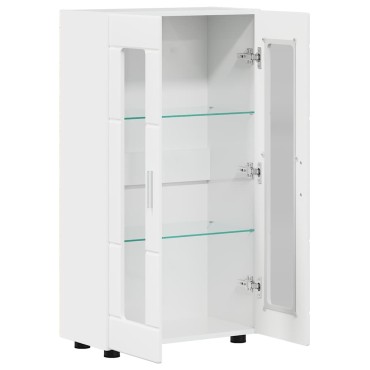 vidaXL Πλαϊνό γραφείο FLORIN 55,5x29x100cm Υψηλής γυαλάδας λευκό